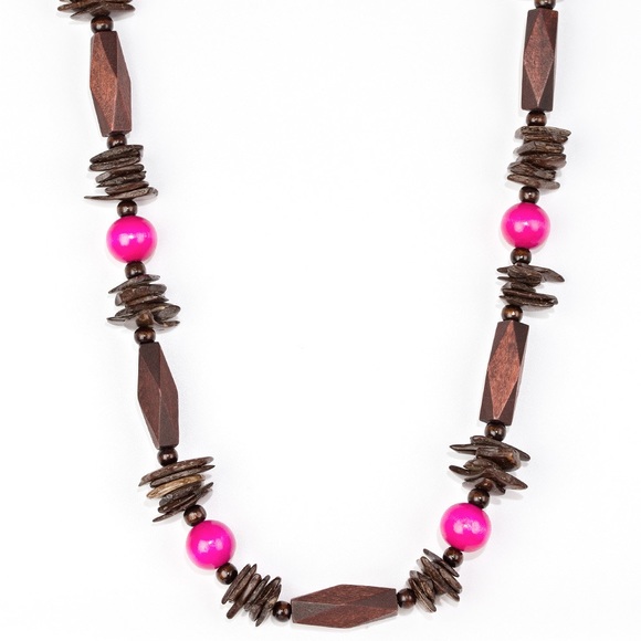 Wooden Necklace with Matching Earrings - Picture 3 of 3